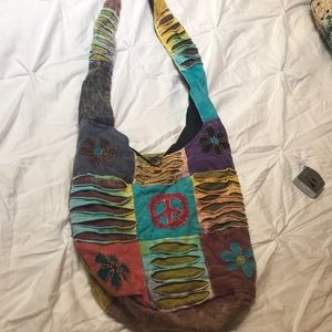 Colorful bohemian, hippie style tote bag